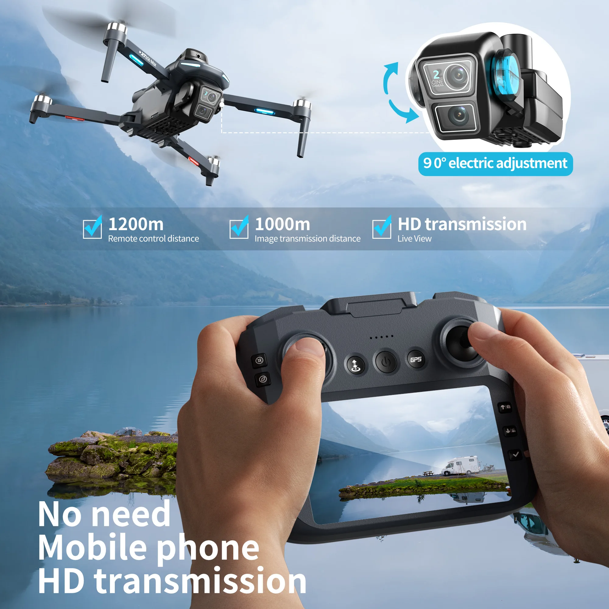 Lenovo XT606 Drone Professiona - Drone E88Pro Rc 4K reseña y precio