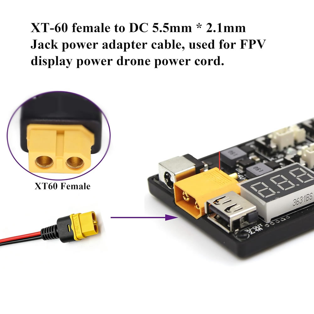 XT60 Plug Female Male To DC 5. - Drone Rc Car Hybrid reseña y precio