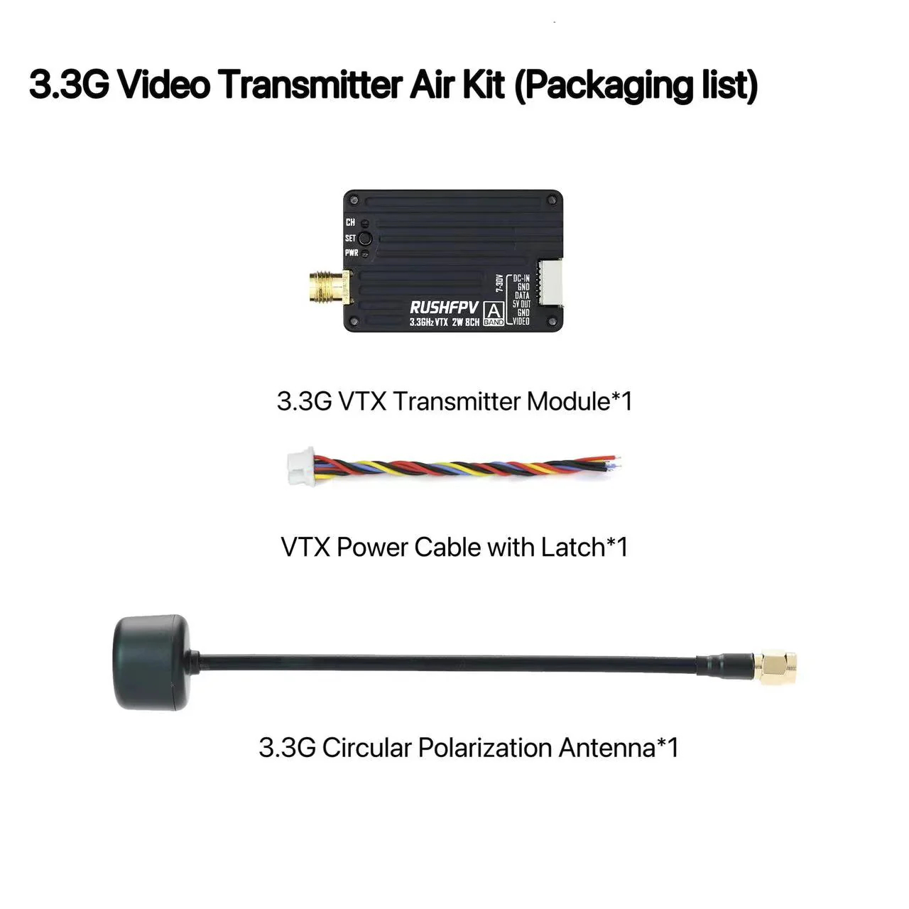 RUSHFPV 3.3G 2W VTX Transmitte - - Remote Control (Rc) Drone reseña y precio