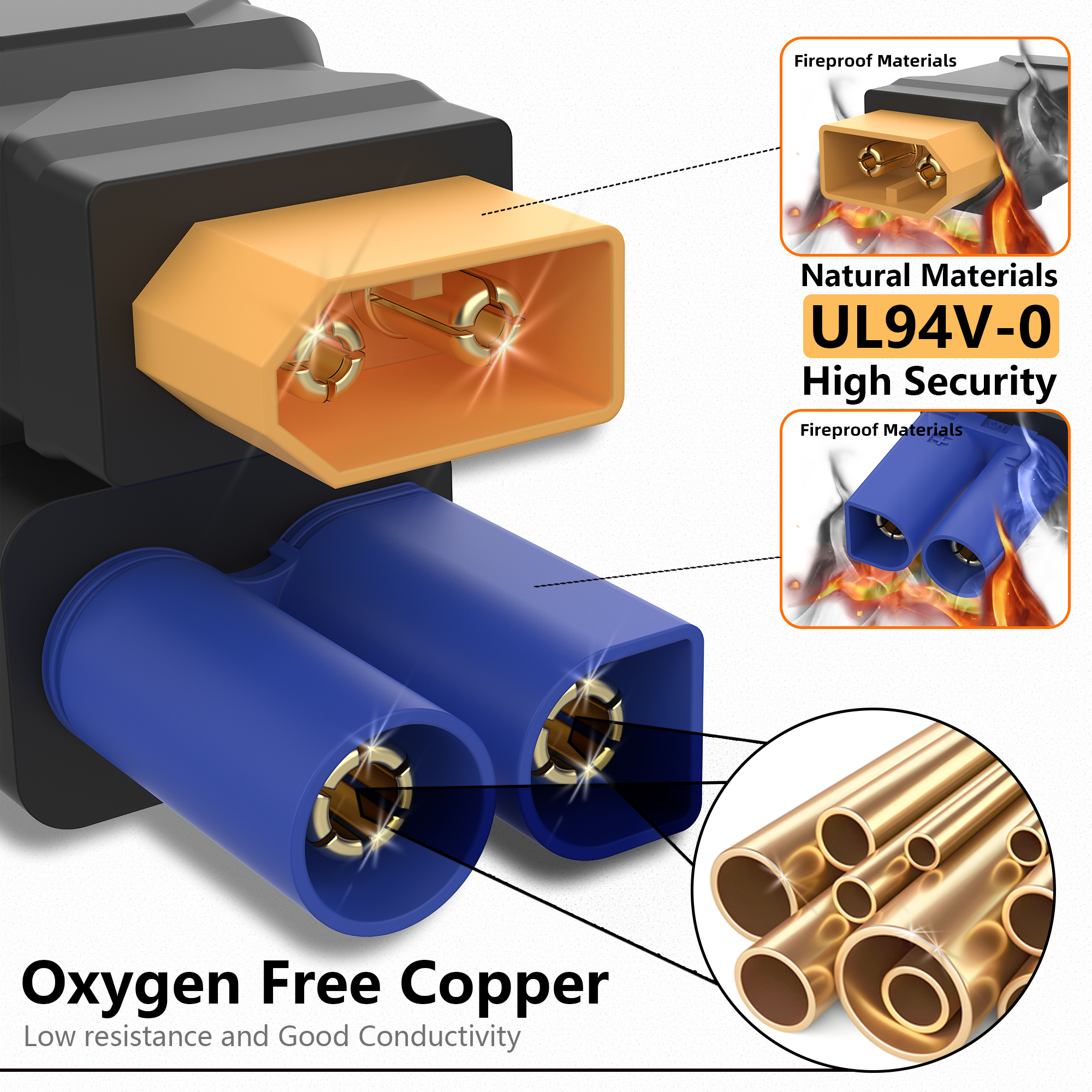 XT60 Connector EC5,XT60 to EC5 - Drone Rc Car Hybrid reseña y precio