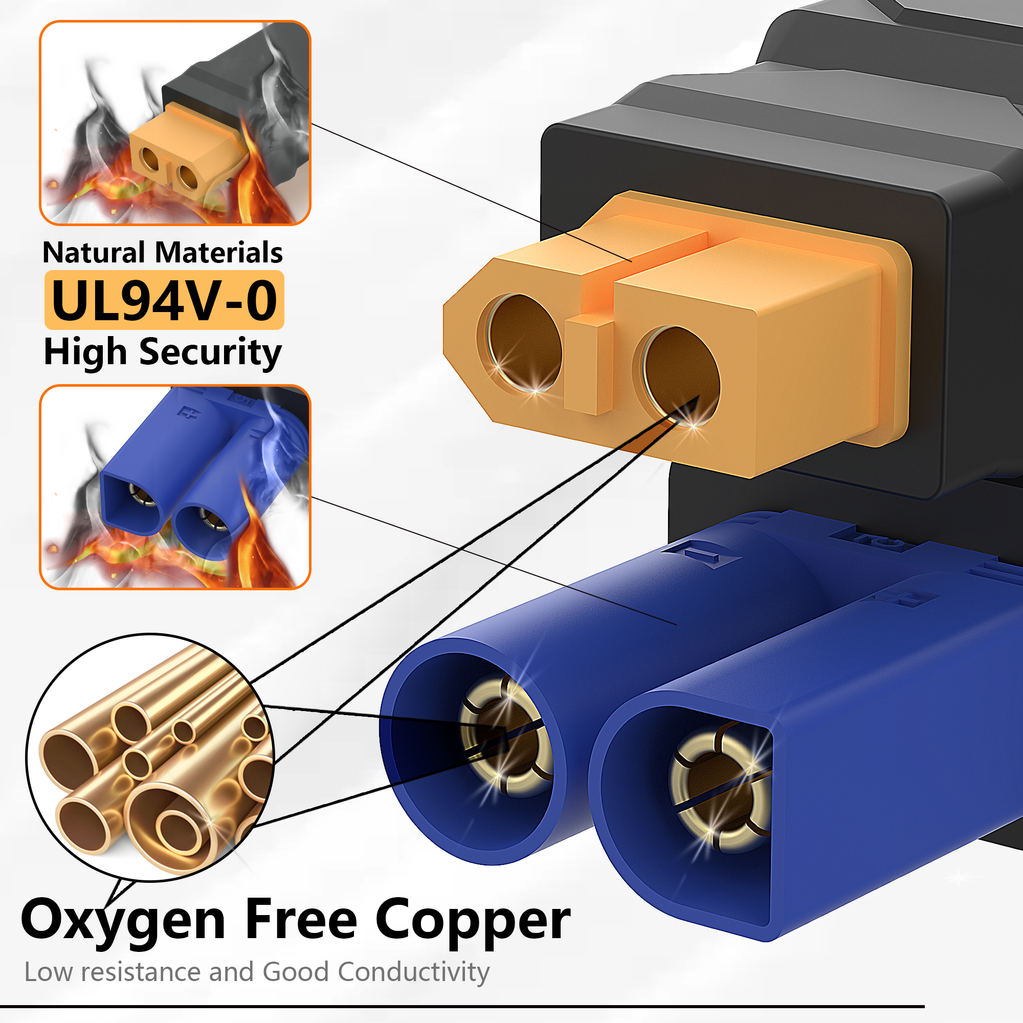 XT60 Connector EC5,XT60 to EC5 - Drone Rc Car Hybrid reseña y precio