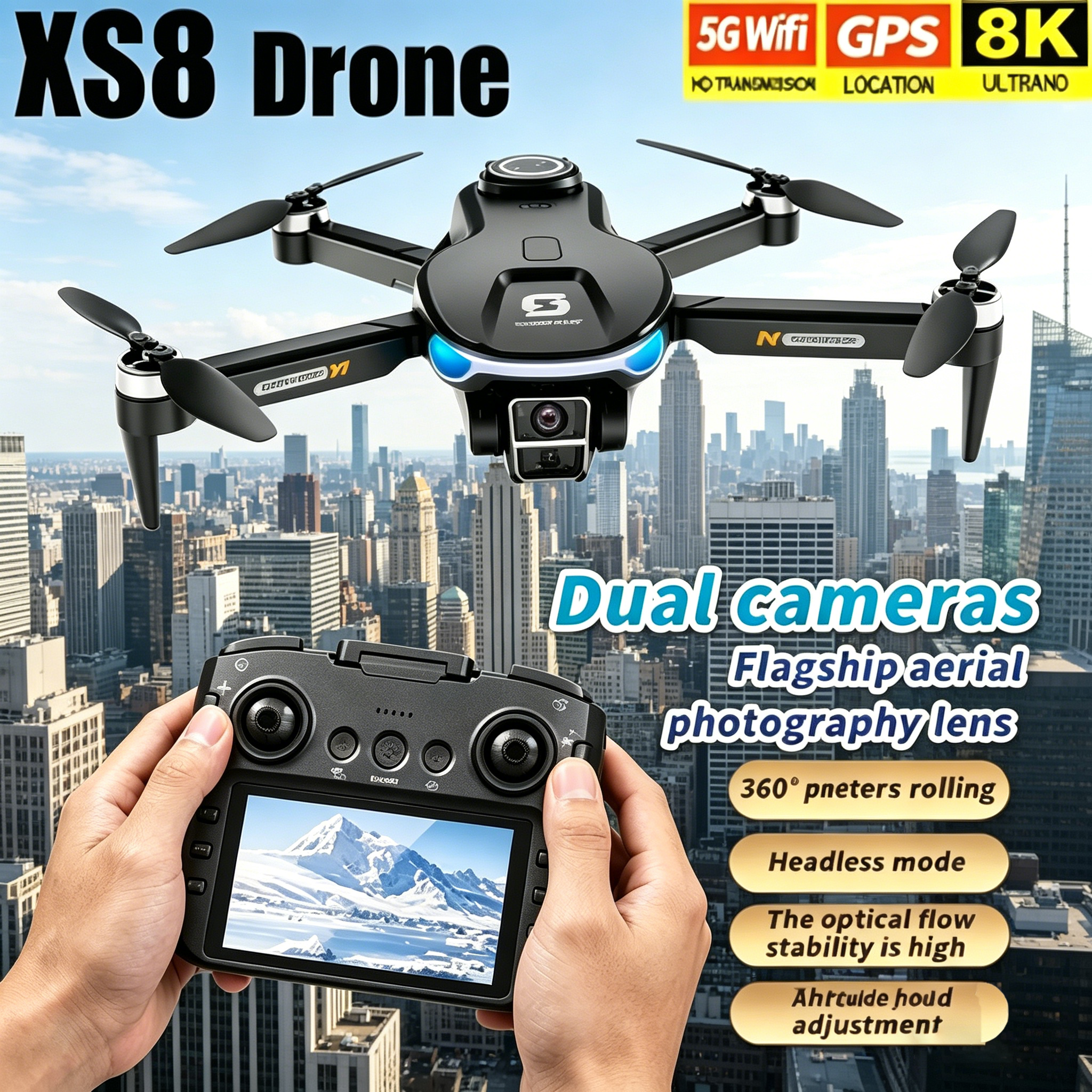 HD 8K Professional GPS Drone w - Drone E88Pro Rc 4K reseña y precio