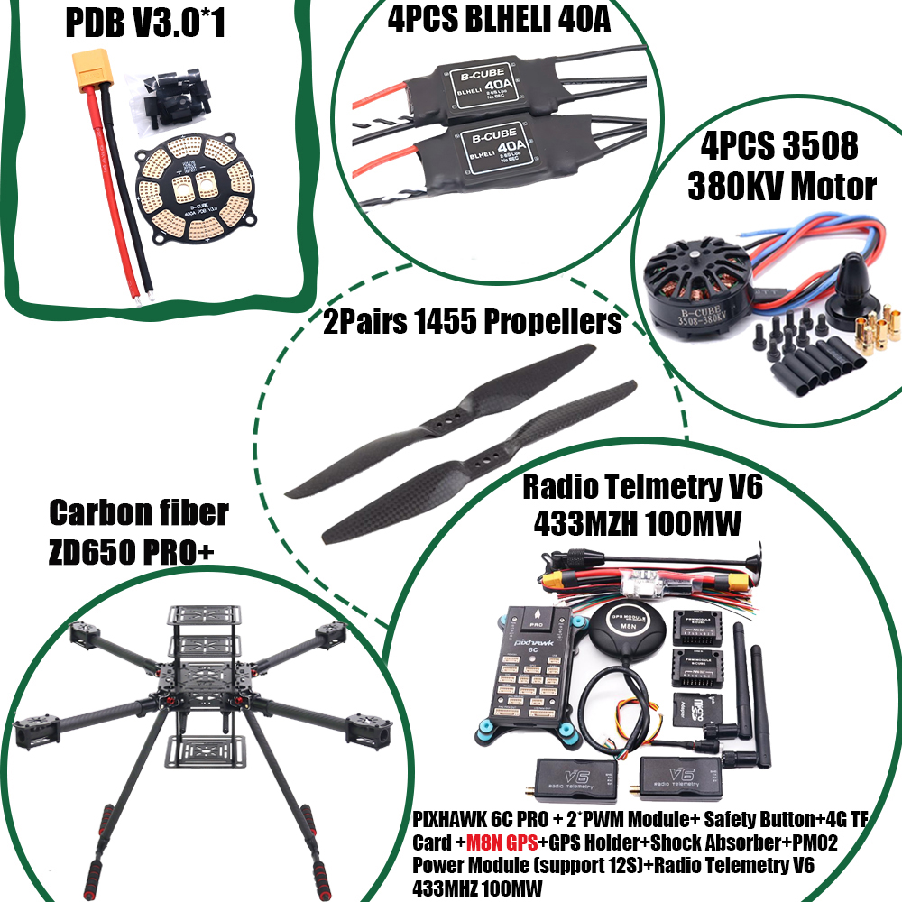 RCtoSky ZD650 PRO+ 650mm Ardup - Heavy Lift Drone Frame reseña y precio