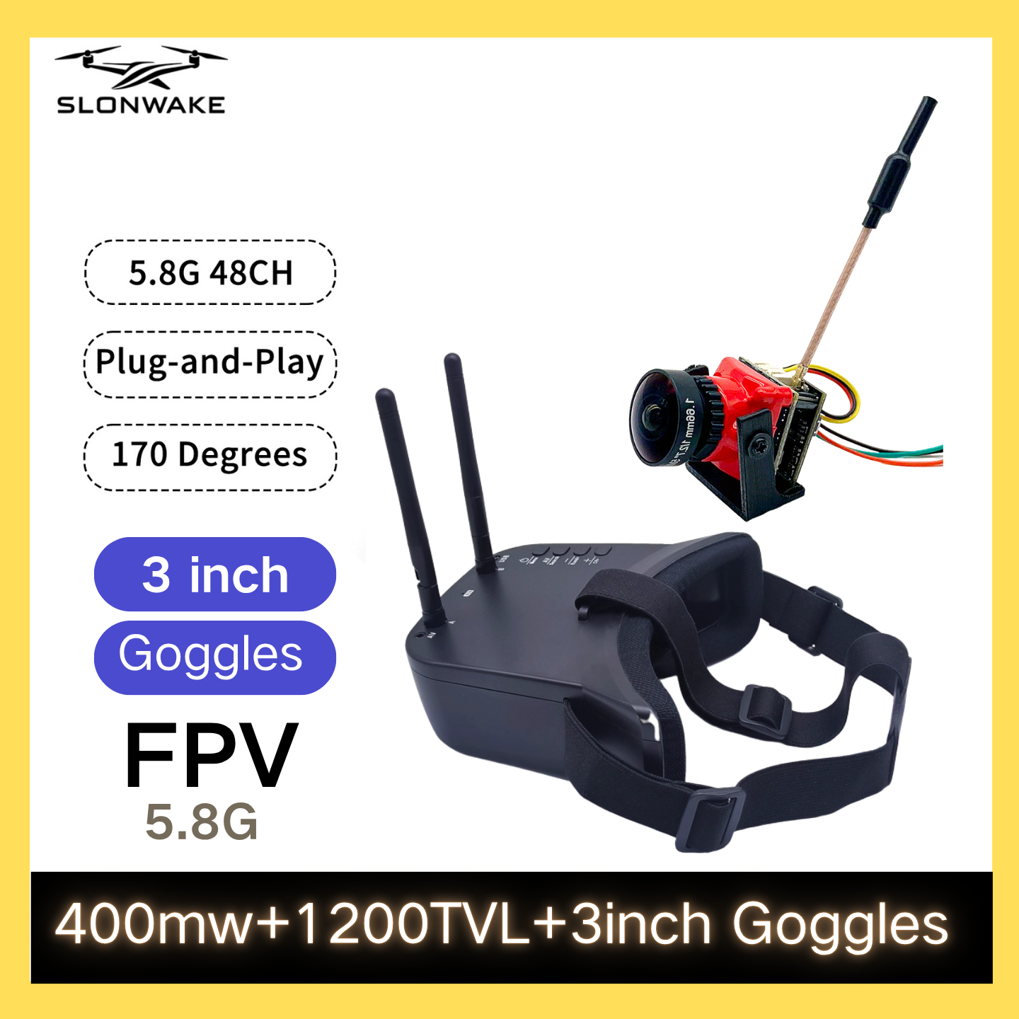 SLONWAKE 5.8G 48CH FPV 400mw V - Drone Rc Aircraft reseña y precio