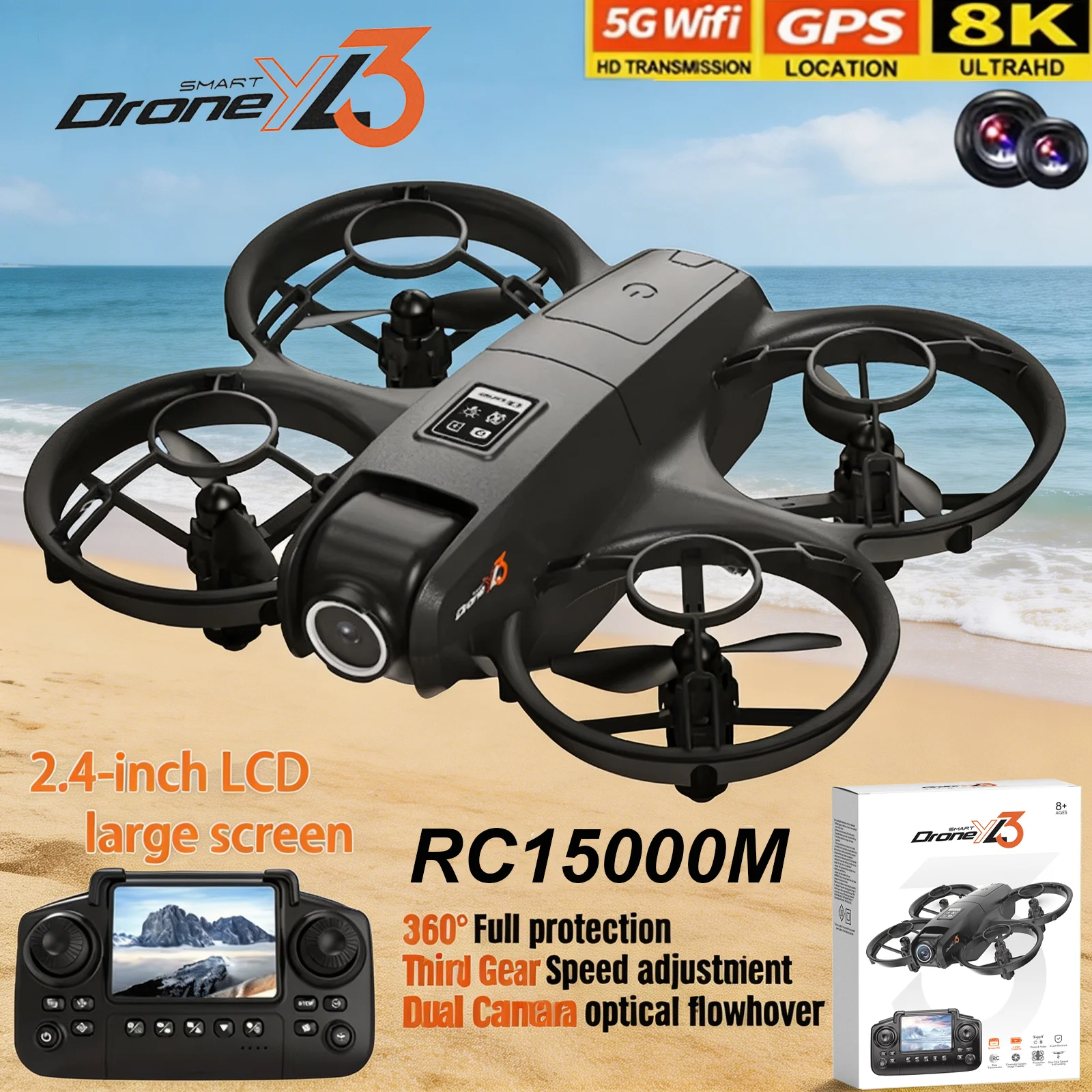 New YL3 RC Drone 8K 1080P Wide - Drone E88Pro Rc 4K reseña y precio