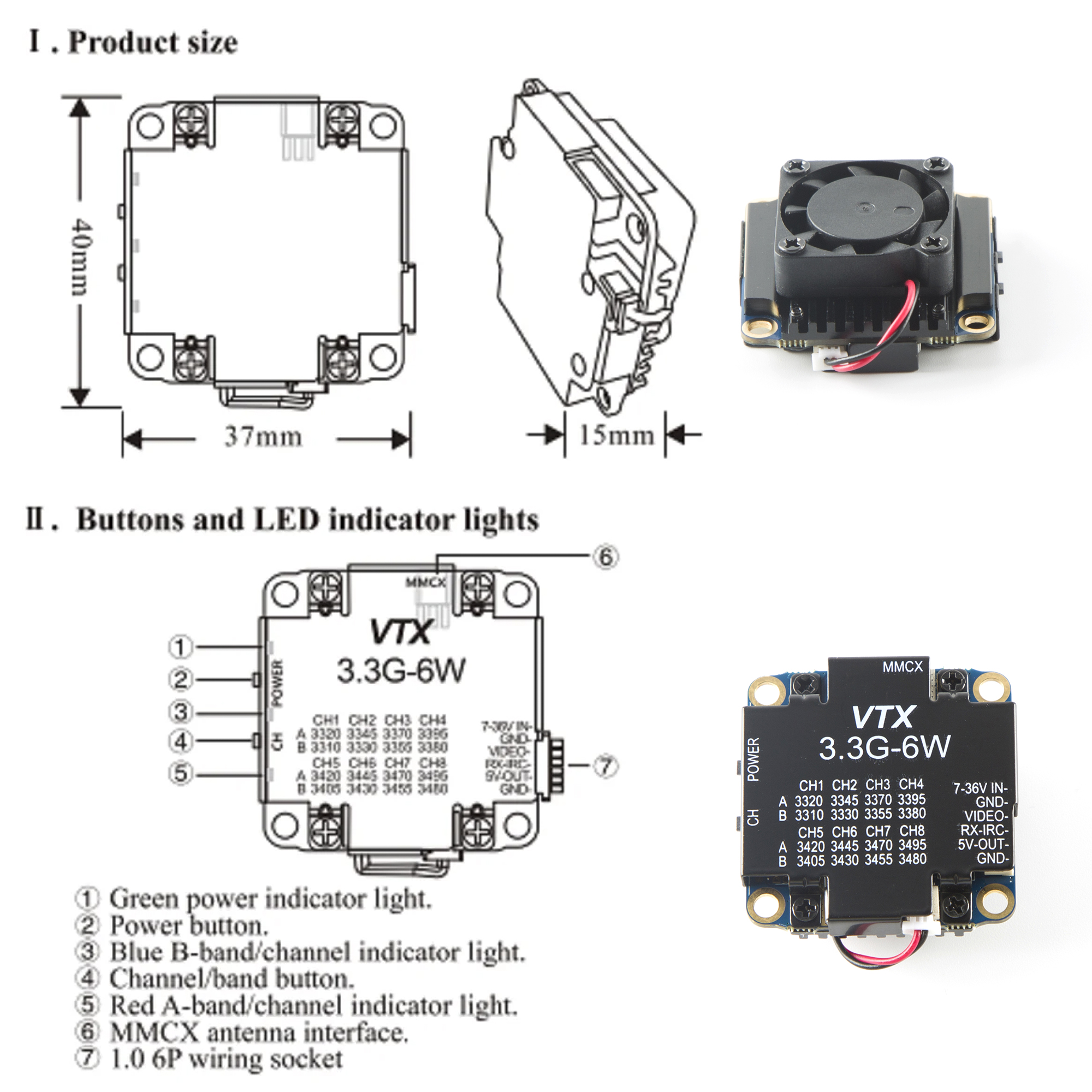 FPV Video Transmitter 3.3G 6W  - - Remote Control (Rc) Drone reseña y precio