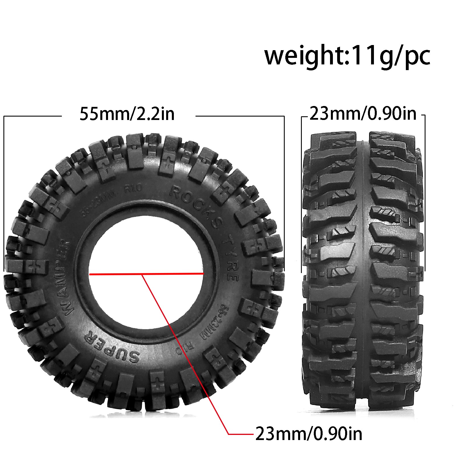1.0 RC Crawler Tires 1/24 1/18 - Rc Rock Crawler reseña y precio